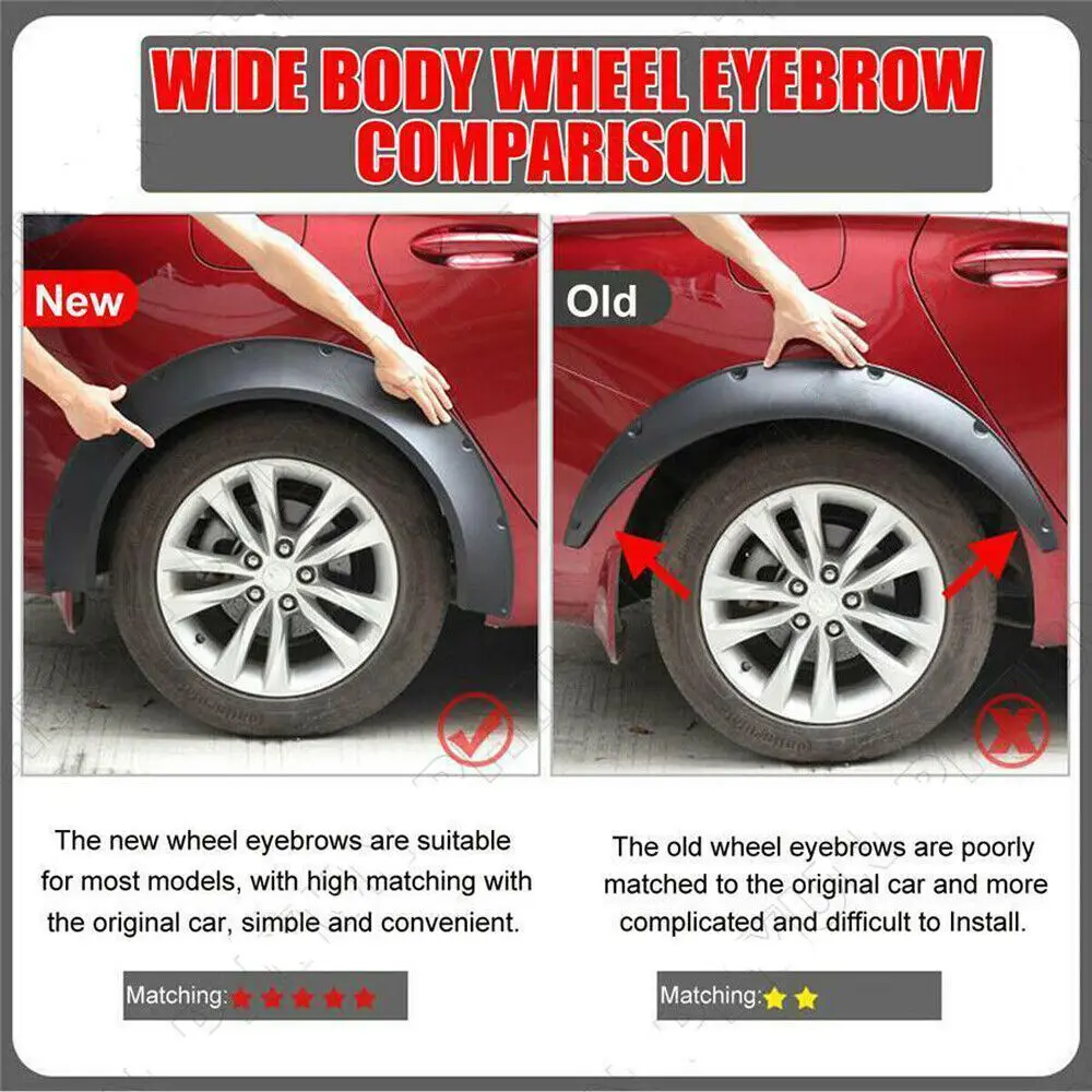 4Pcs Flexible Universal Car Wide Fender Flare Wheel Arches Flare Extension For Mercedes Benz W204 W205 For BMW F32 F36 E90 E92