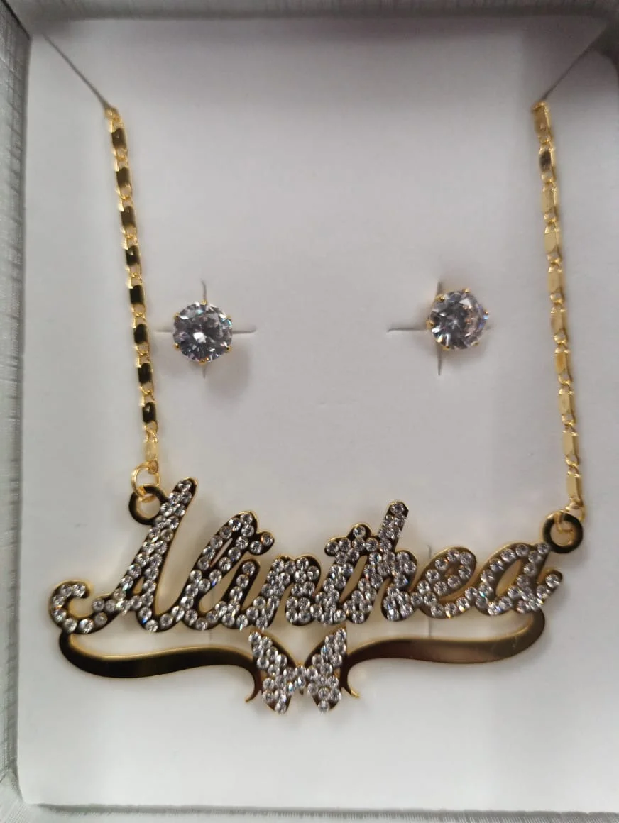 DOREMI Butterfly Pendant Letters Necklace for Women Stainlesss Custom Chain Jewelry Children Personalized