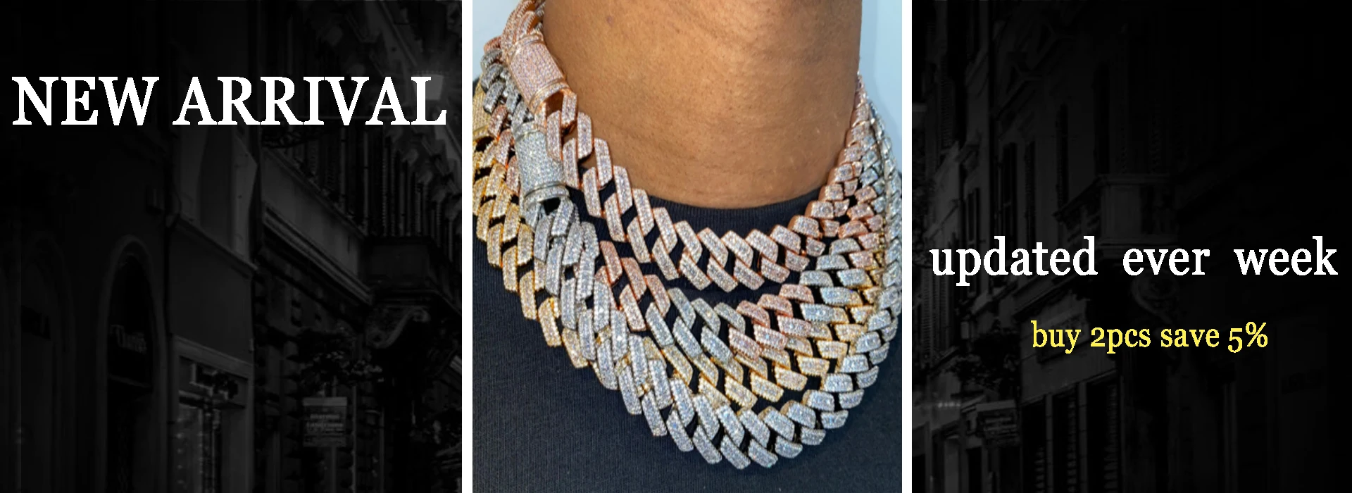 Aokaishen 20MM Baguette Choker Necklace for Men 8 Cuban Link Chain Micro Pave Cubic Zirconia Hip Hop Jewelry