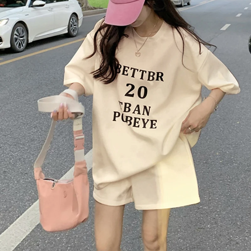 Pregnant Women's Summer Set Loose Top Shorts Casual Sports Two Piece Suit Sleepwear Maternity Clothes Top + shorts Maternity Set