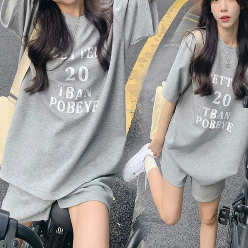 Pregnant Women's Summer Set Loose Top Shorts Casual Sports Two Piece Suit Sleepwear Maternity Clothes Top + shorts Maternity Set