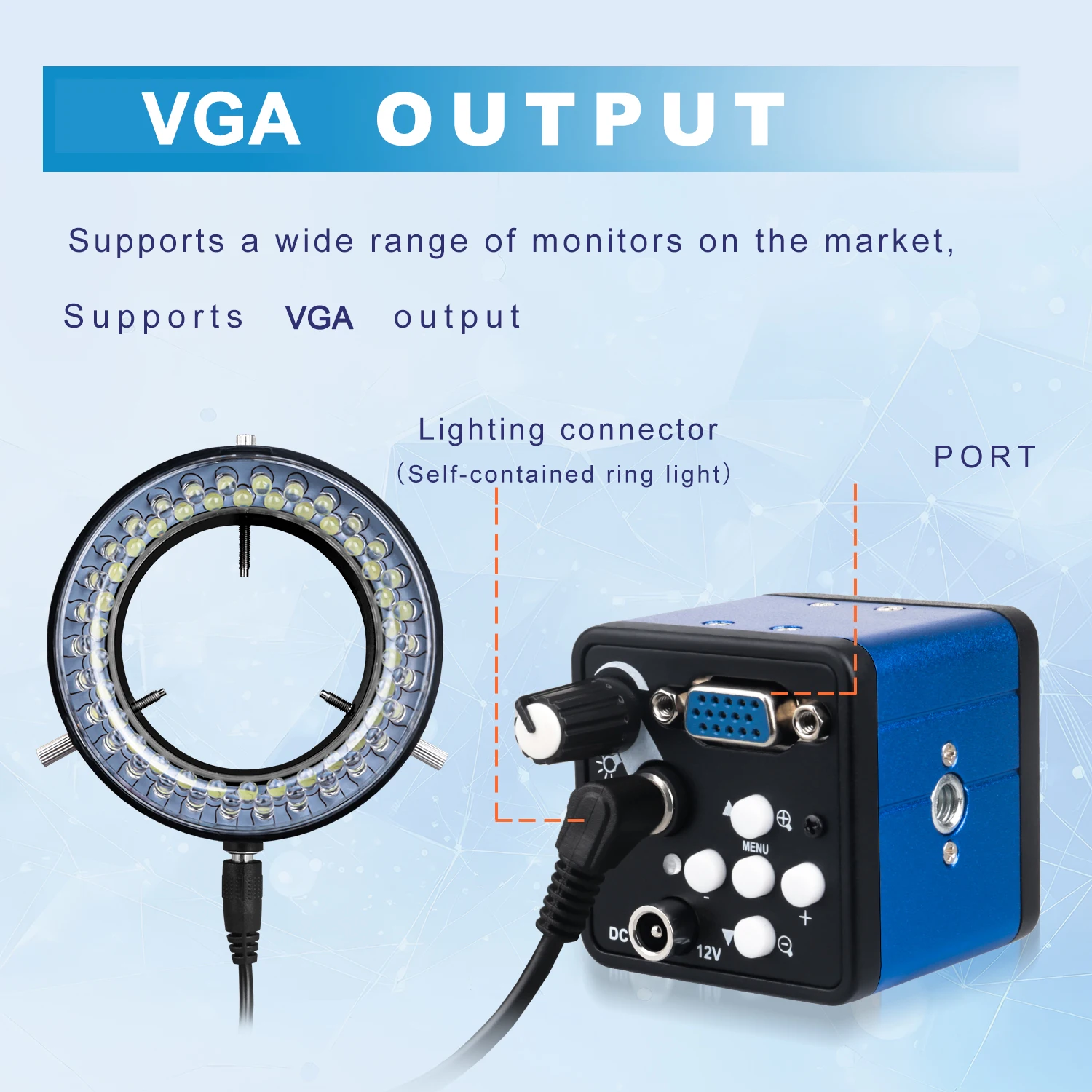 Yizhan 4K 48MP HDMI VGA USB Industrial Video Microscope For PCB Soldering 1080P HD Digital Camera 1-150X Zoom C Mount Lens 2K