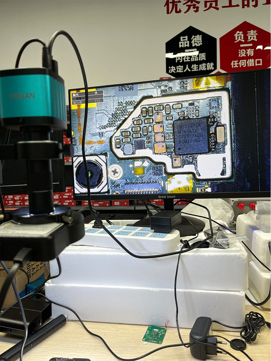 Yizhan 4K 48MP HDMI VGA USB Industrial Video Microscope For PCB Soldering 1080P HD Digital Camera 1-150X Zoom C Mount Lens 2K