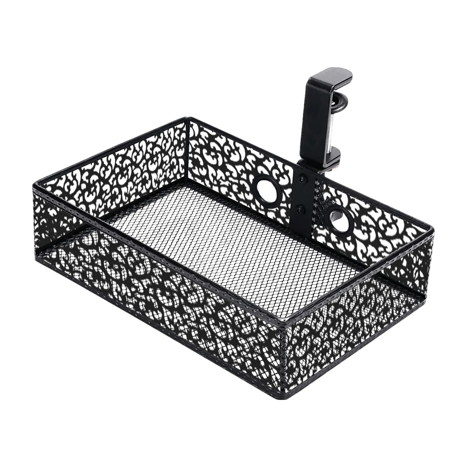 Under Desk Drawer Organizer Clamp-On Desk Side Storage 360 Degrees Rotary Desk Side Storage Pen Drawers Table Management Tray