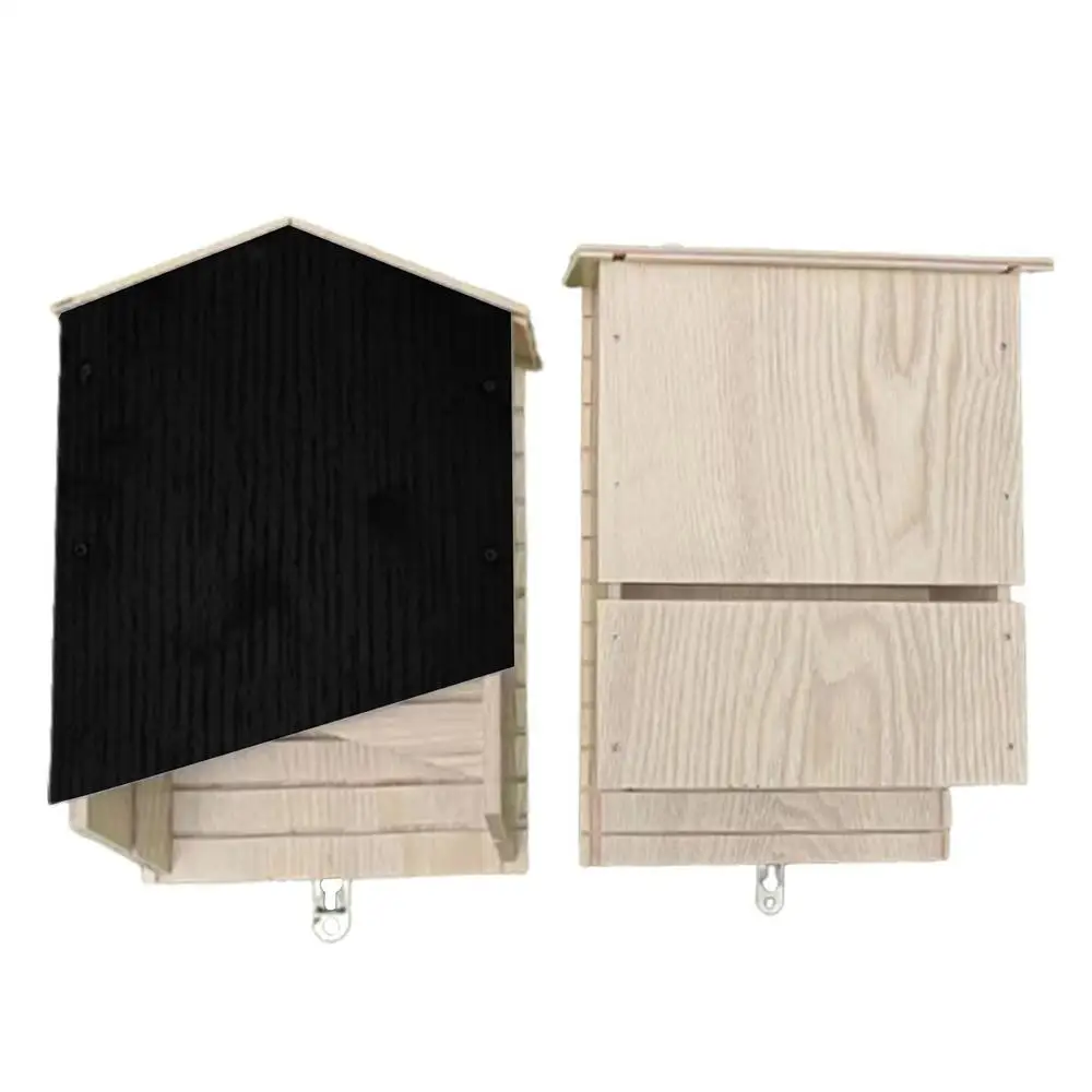 Outside Bat Habitat House Wood Shelter For Bat Colony Reusable Bat Box House Wooden Decoration For Hibernation Wooden Bat Nest