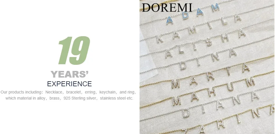DOREMI 9mm Crystal Letter Bubble Birthstone Zircon Necklace Ins Fashion Style Custom Initial Letter Name Personalized Necklace