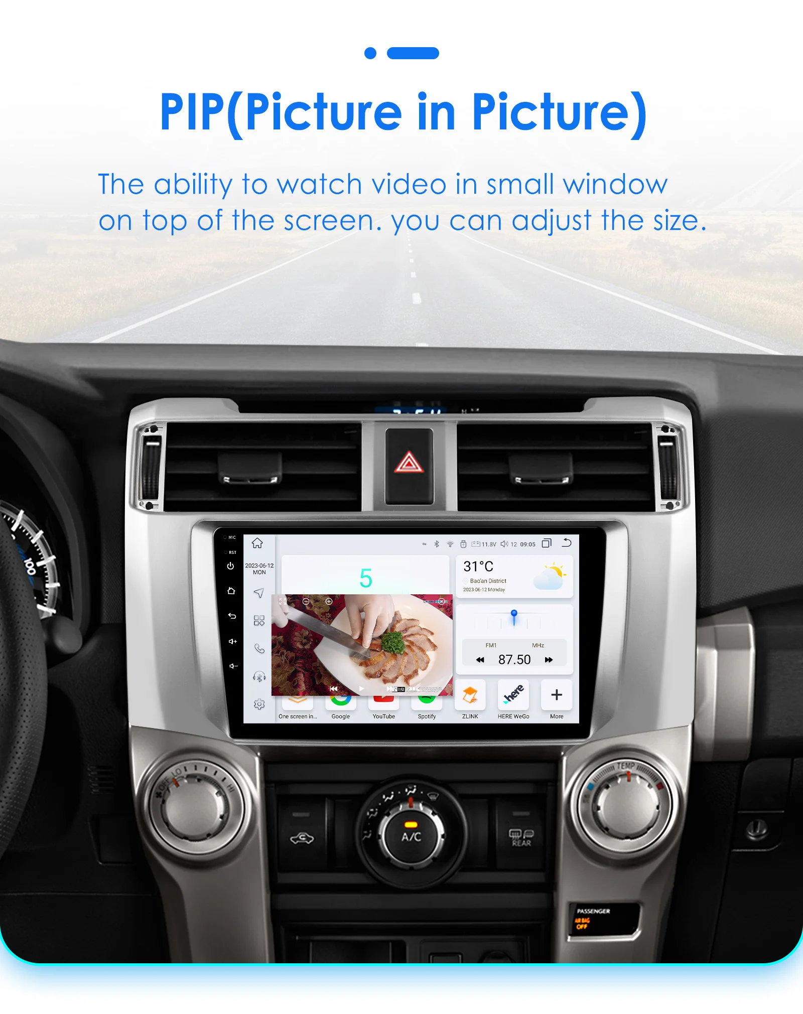 Hizpo 9inch Android Car radio For Toyota 4Runner 2009-2019 4 Runner Multimedia Video Player GPS Navi Stereo 4G WIFI Carplay 2din
