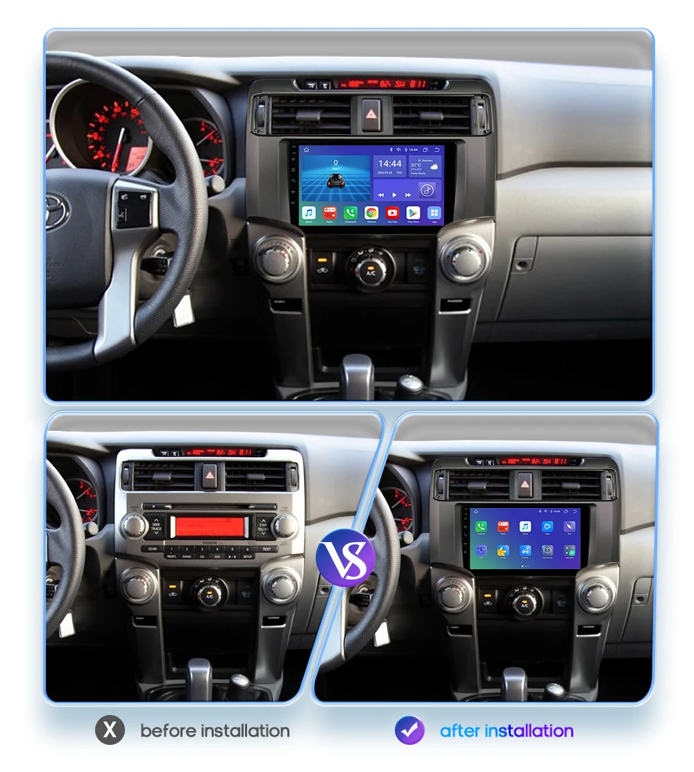Hizpo 9inch Android Car radio For Toyota 4Runner 2009-2019 4 Runner Multimedia Video Player GPS Navi Stereo 4G WIFI Carplay 2din