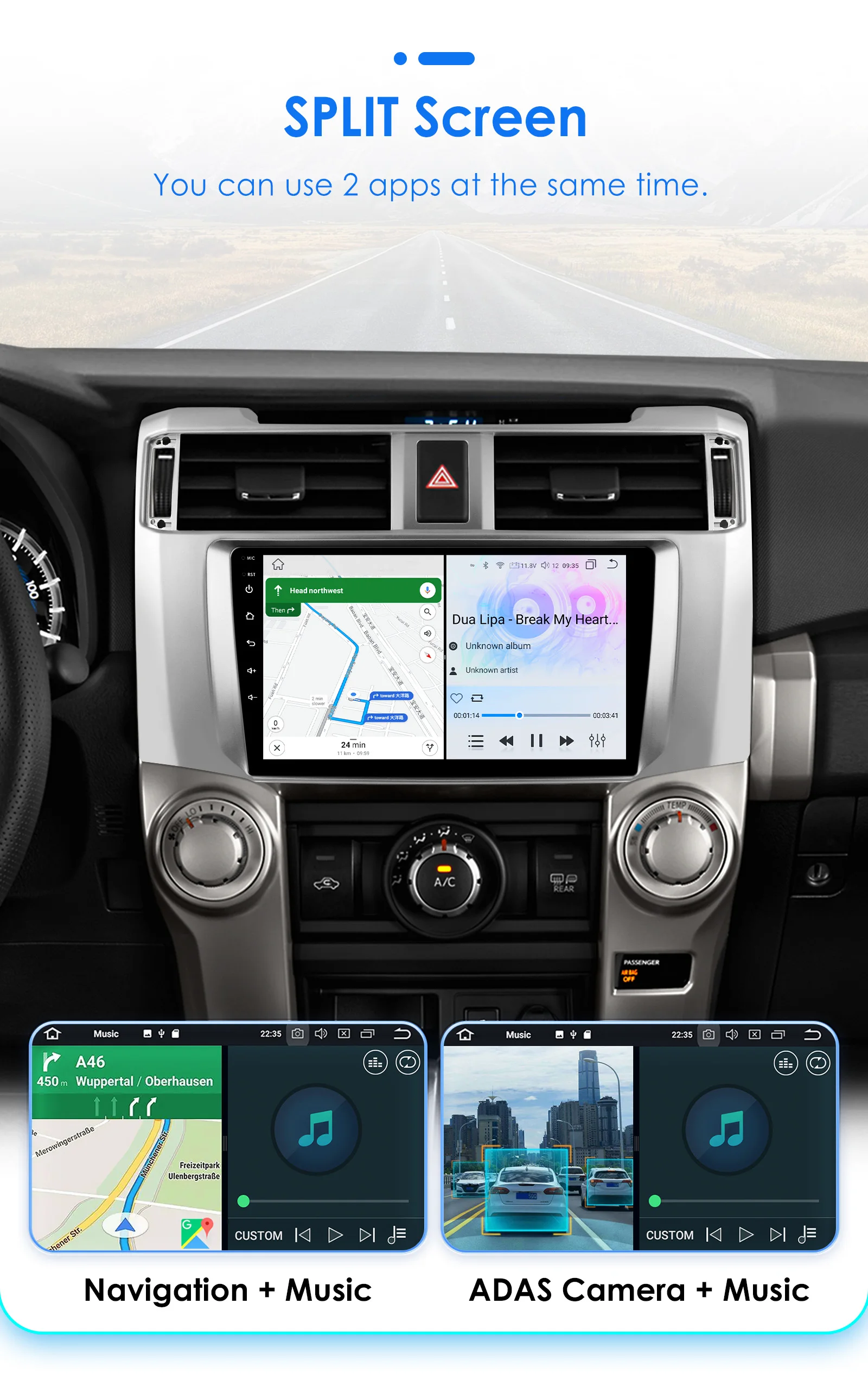Hizpo 9inch Android Car radio For Toyota 4Runner 2009-2019 4 Runner Multimedia Video Player GPS Navi Stereo 4G WIFI Carplay 2din