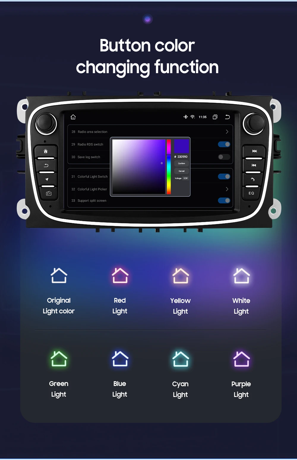 Android 12 Car Radio For ford mondeo/Focus/S-Max/GalaxyC-Max Car Radio Multimedia Video Player Navigation GPS Carplay 7862