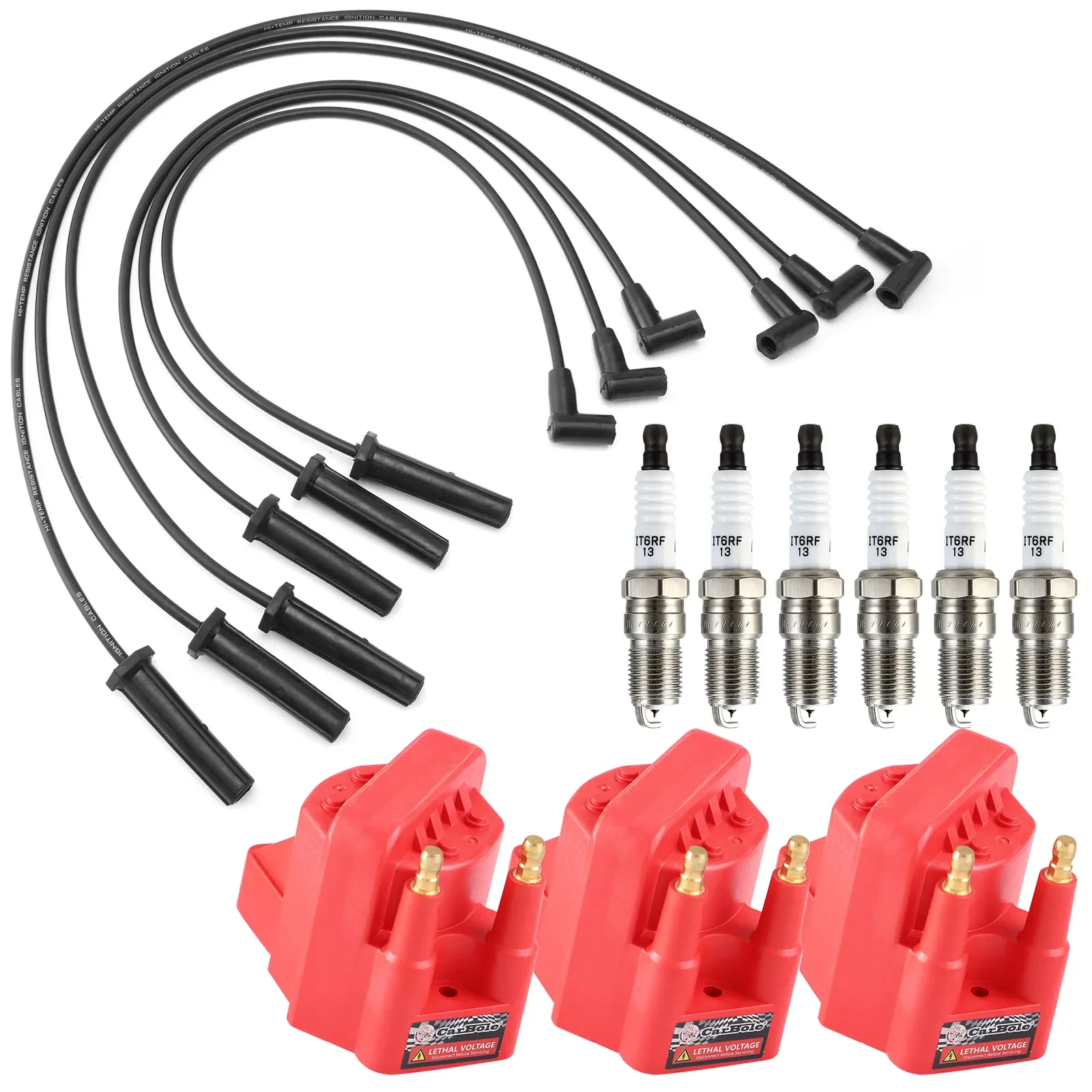 Ignition Coils & Spark Plug & Wireset For 2002-2008 Pontiac Grand Prix 3.8L V6