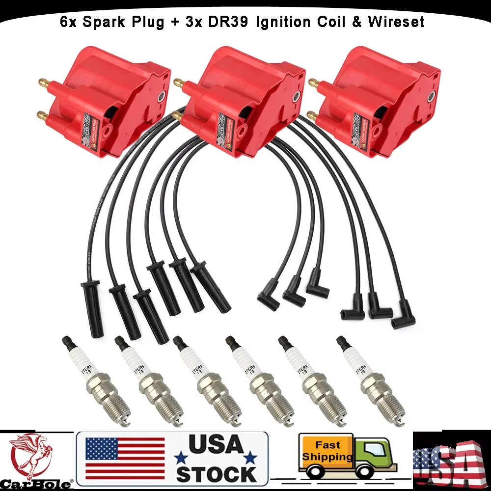Ignition Coils & Spark Plug & Wireset For 2002-2008 Pontiac Grand Prix 3.8L V6