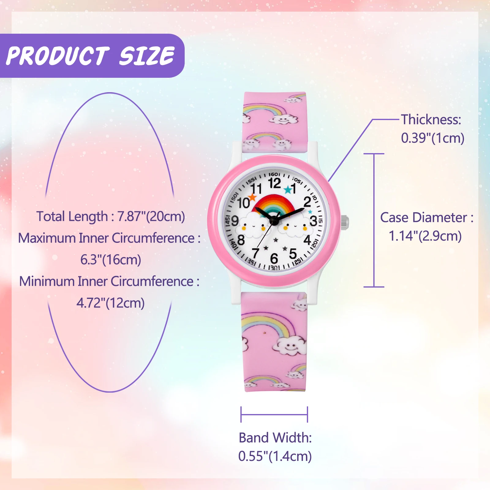 LANCARDO Rainbow Silicone Jelly Watch Sport Digital Dial Analog Quartz Teen Boys Girls Students School Graduation Gift