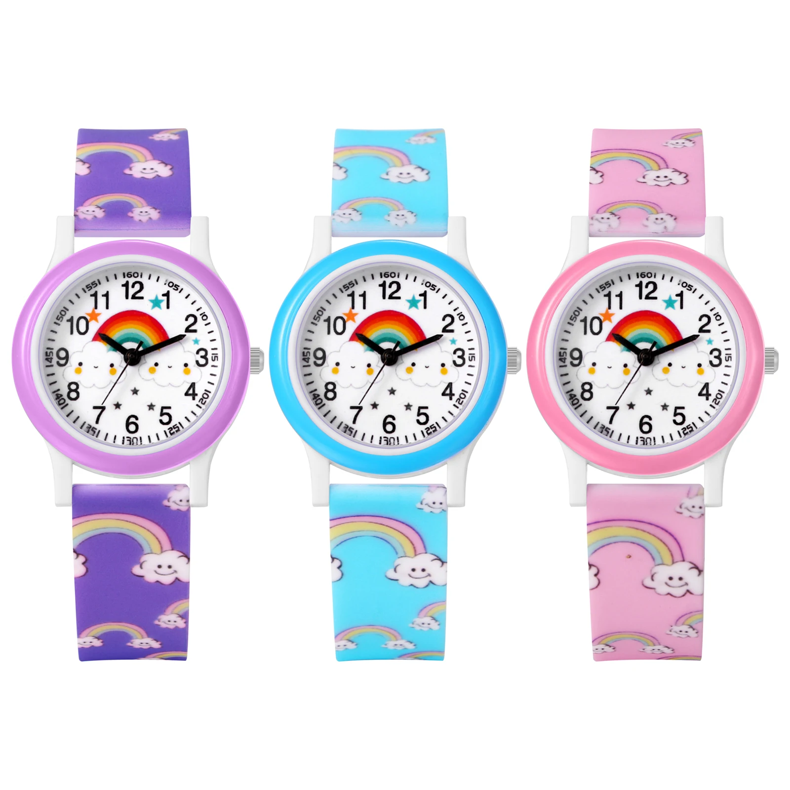 LANCARDO Rainbow Silicone Jelly Watch Sport Digital Dial Analog Quartz Teen Boys Girls Students School Graduation Gift