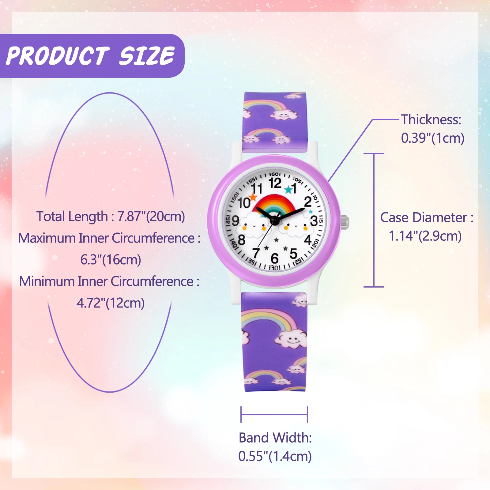 LANCARDO Rainbow Silicone Jelly Watch Sport Digital Dial Analog Quartz Teen Boys Girls Students School Graduation Gift