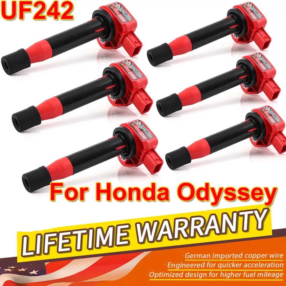 Carbole Ignition Coil Set of 6 For 1999-2010 Honda Odyssey Acura V6 3.0/3.2/3.5L UF242