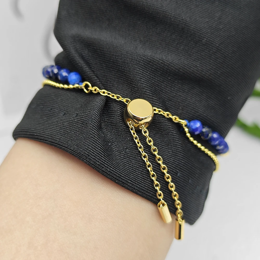 Custom Photo Projection Bracelet Personalized Crystal Natural Stone Double Bracelet For Women Gift