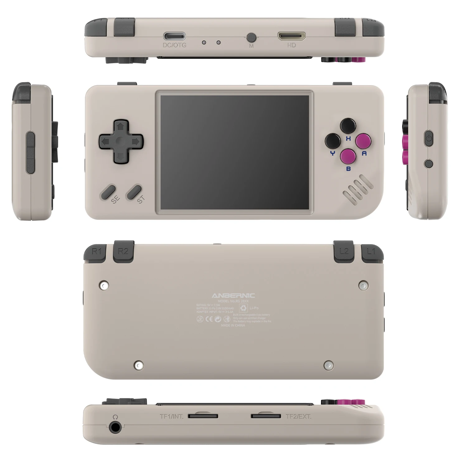 Anbernic RG28XX Retro Handheld Game Console 2.83-inch IPS Screen 640*480 Linux OS Built-in 3100mAH Battery HD-TV Out