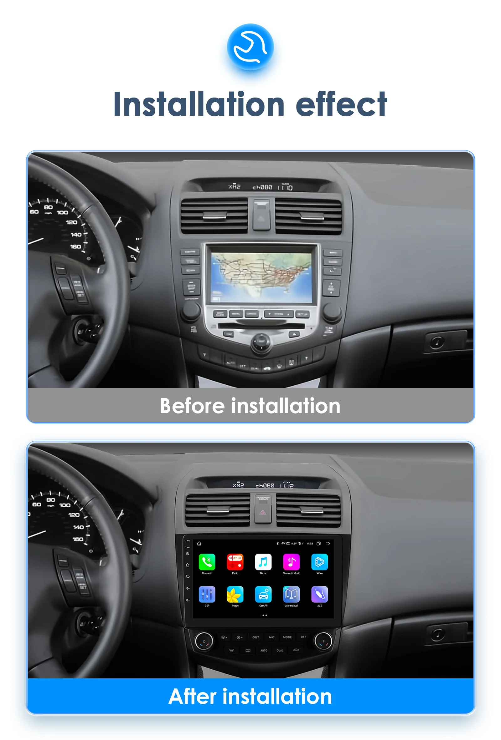 6G 128G Android 13 Autoradio For Honda ACCORD 7 2003-2007 multimedia Video player GPS navi Carplay 4G car intelligent system SWC