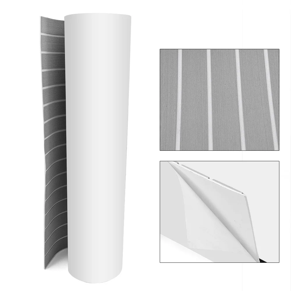 240cm×90cm EVA Foam Teak Floor Mat for Boat Decks RV Yachts Self-Adhesive Pad Water-proof Non-slip Cuttable Mat