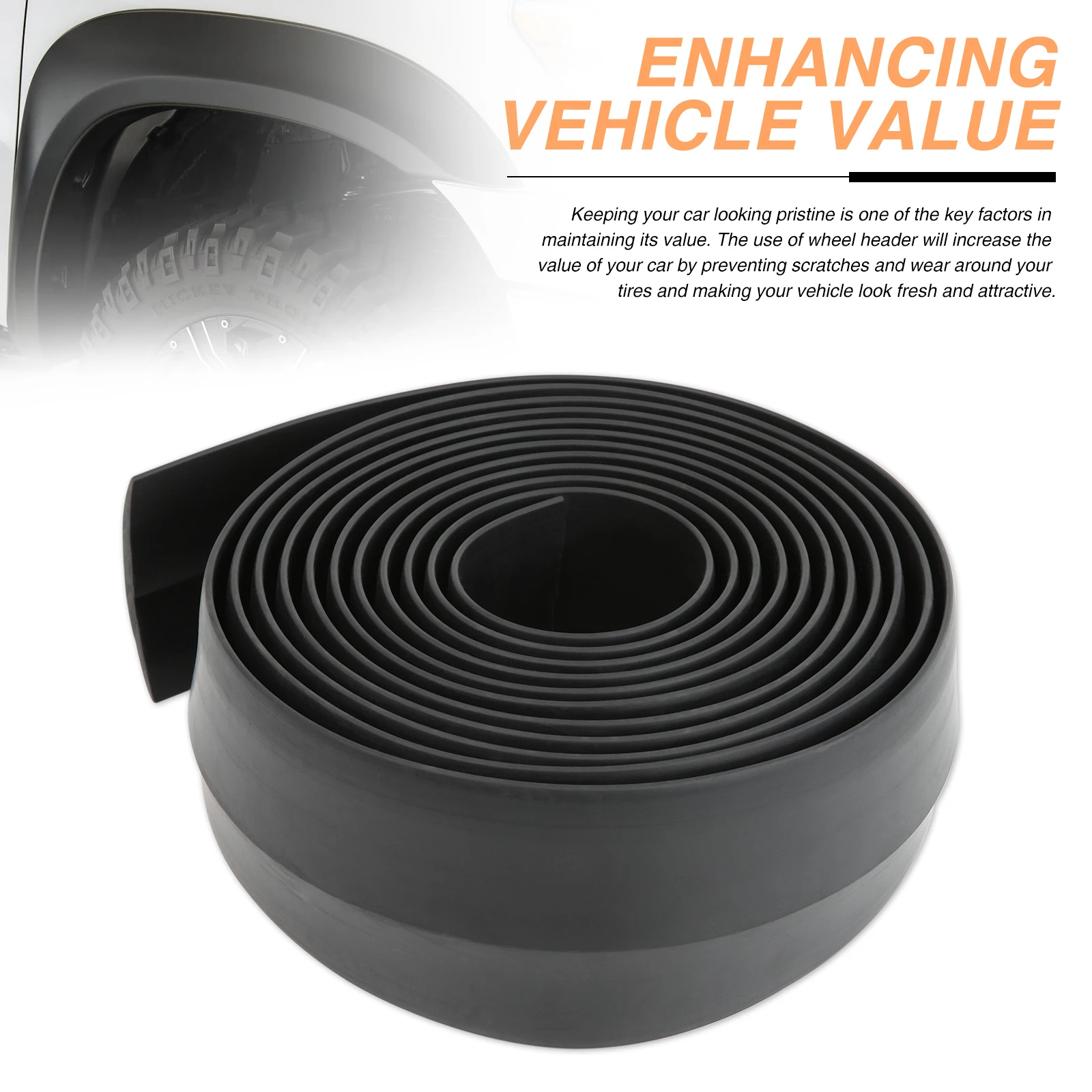 3.2m For Jeep Wrangler Compass Patriot Car Wheel Eyebrow Arch Extension Protector Fender Flares Moulding Trim Strip