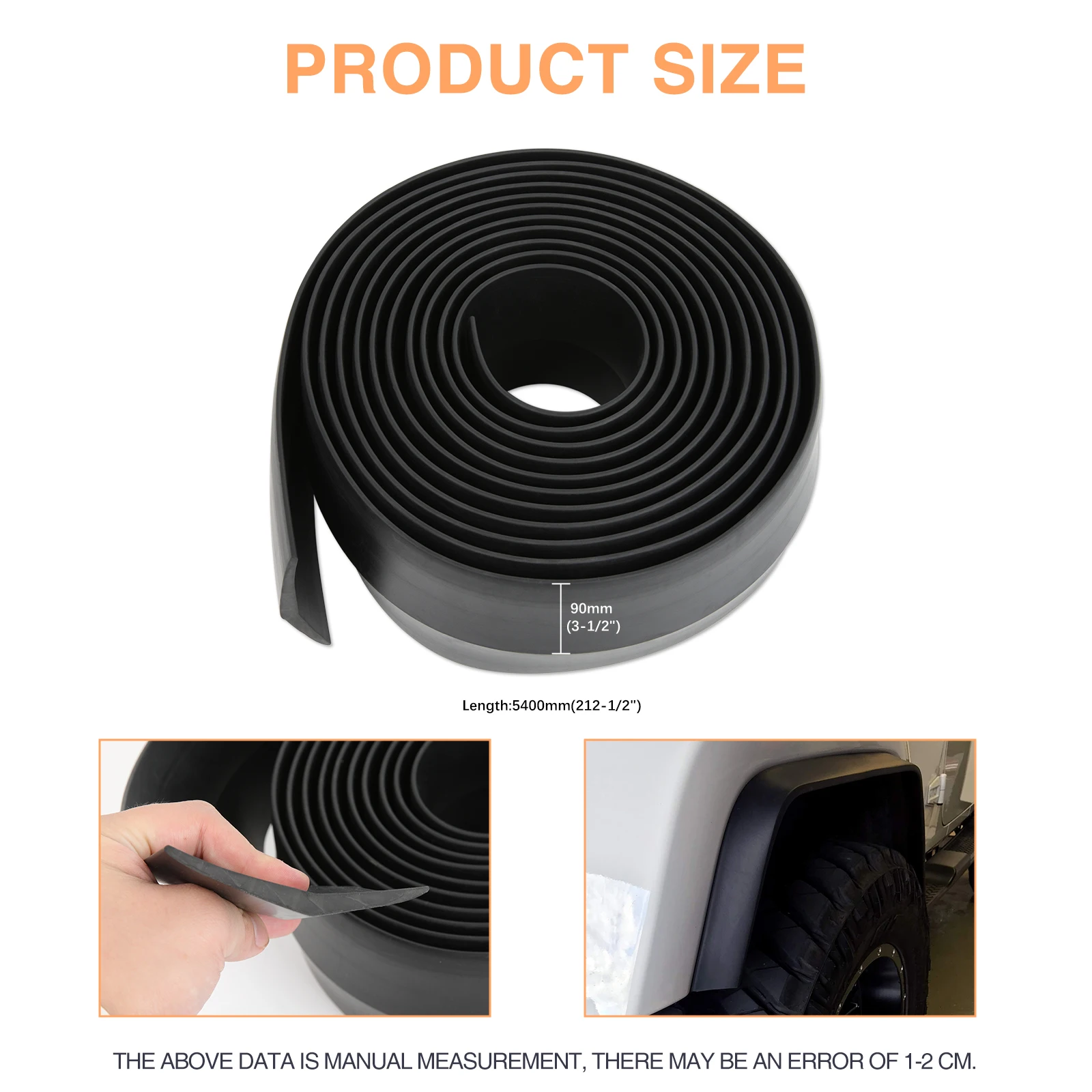 3.2m For Jeep Wrangler Compass Patriot Car Wheel Eyebrow Arch Extension Protector Fender Flares Moulding Trim Strip