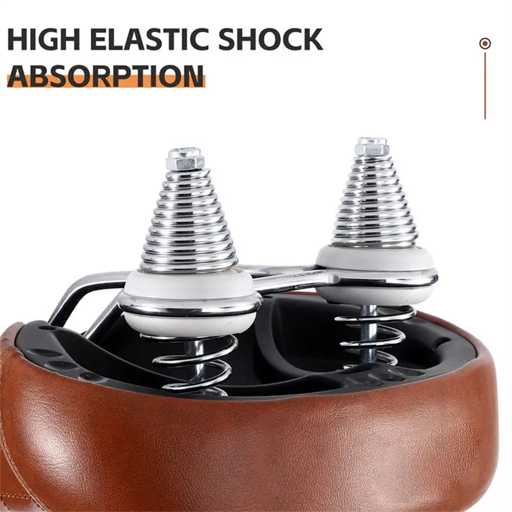 Retro Bike Seat Vintage Saddle Seat for Bicycles Highly Reboud Bicycle Saddles with Shock Absorption for Folding Bikes Mountain