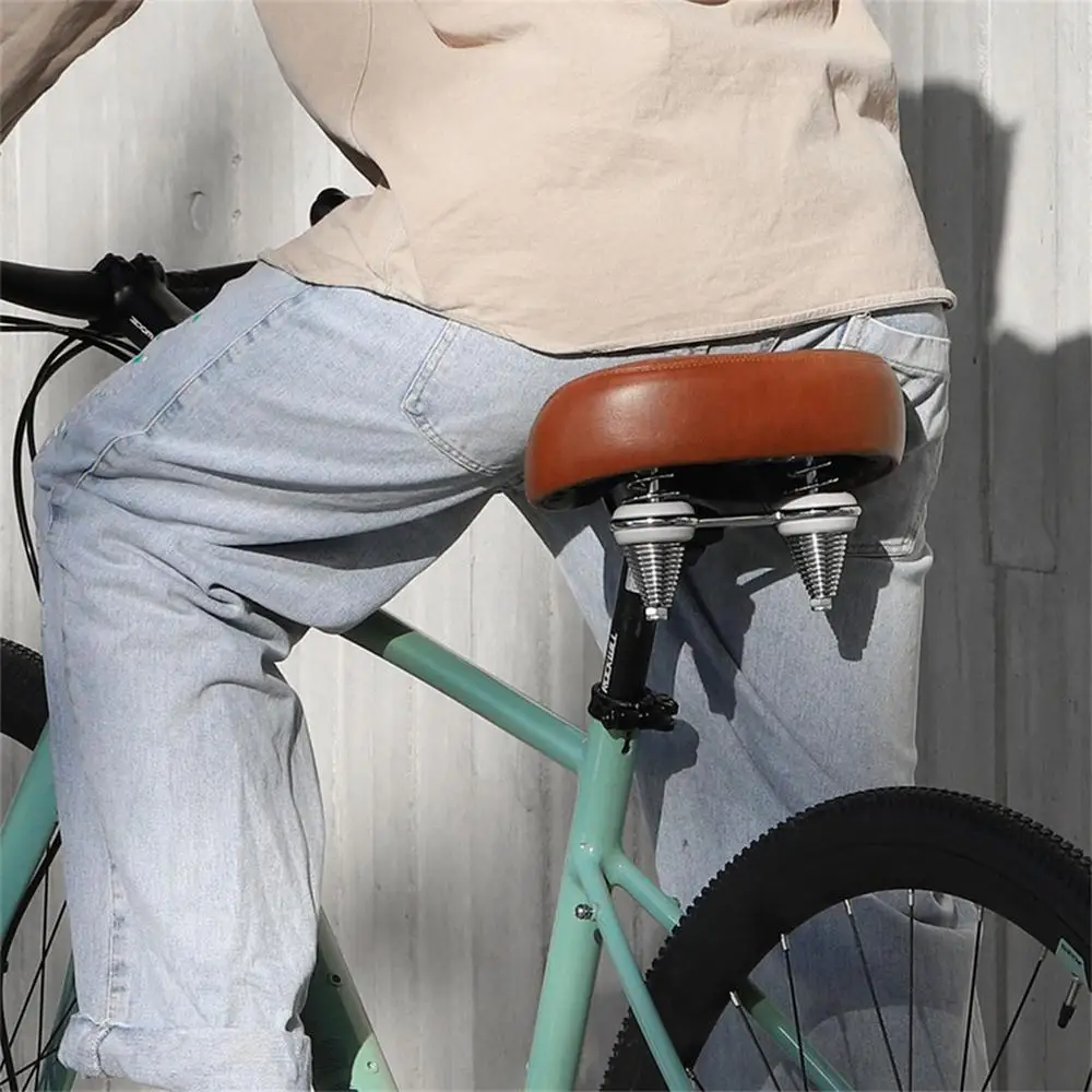 Retro Bike Seat Vintage Saddle Seat for Bicycles Highly Reboud Bicycle Saddles with Shock Absorption for Folding Bikes Mountain