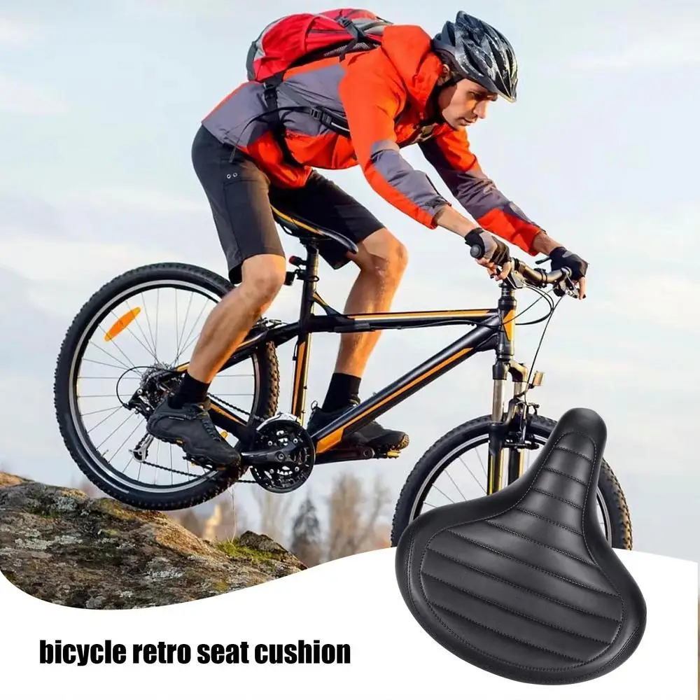 Retro Bike Seat Vintage Saddle Seat for Bicycles Highly Reboud Bicycle Saddles with Shock Absorption for Folding Bikes Mountain