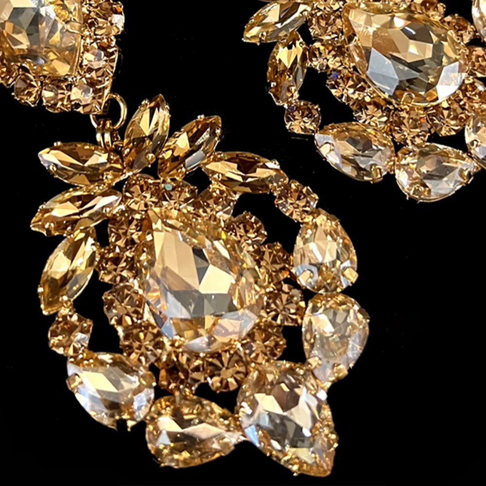 Geometric Crystal Earrings High Quality for Ladies Wedding Party Bridals Jewelry Charms Trendy Accessories Decoration Y2k Gift