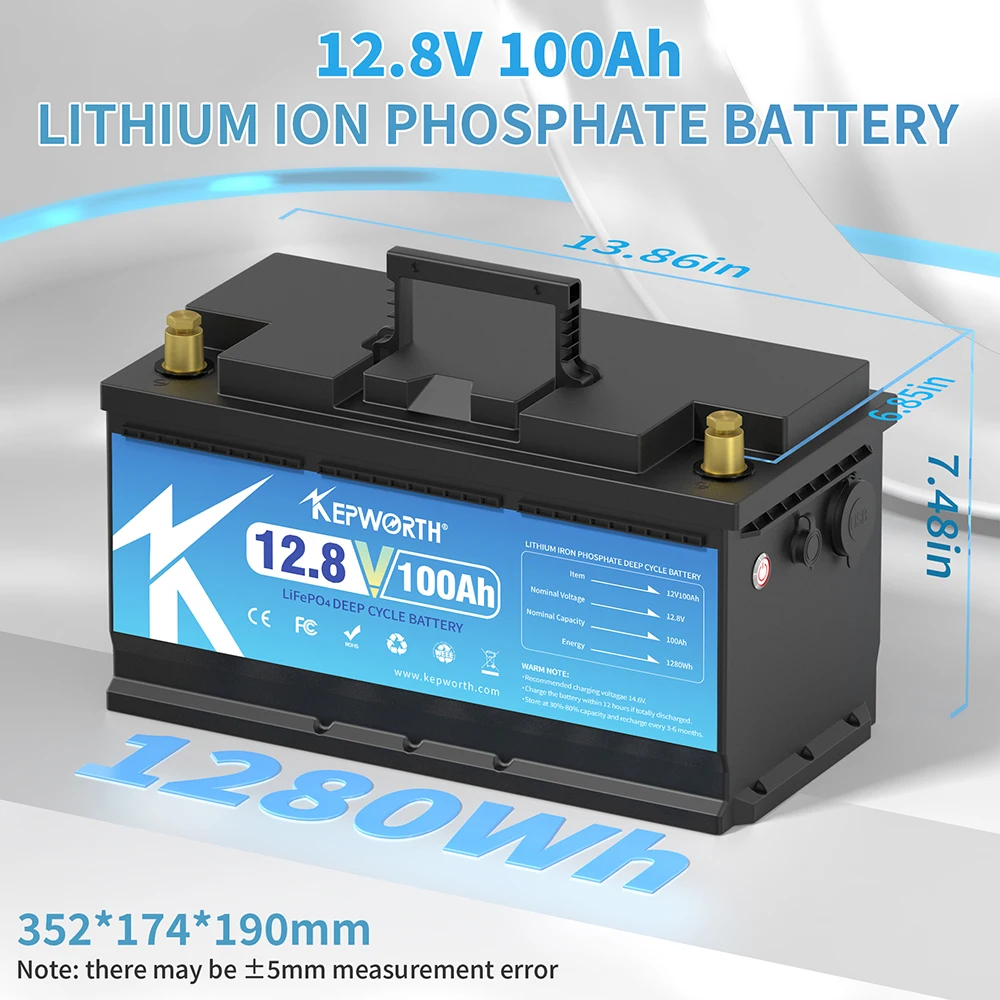 New 12V 24V 50Ah 100Ah 120Ah 180Ah 200Ah 300Ah Lithium Iron Phosphate Battery For Golf Cart EV RV Solar Energy Trolling Motor