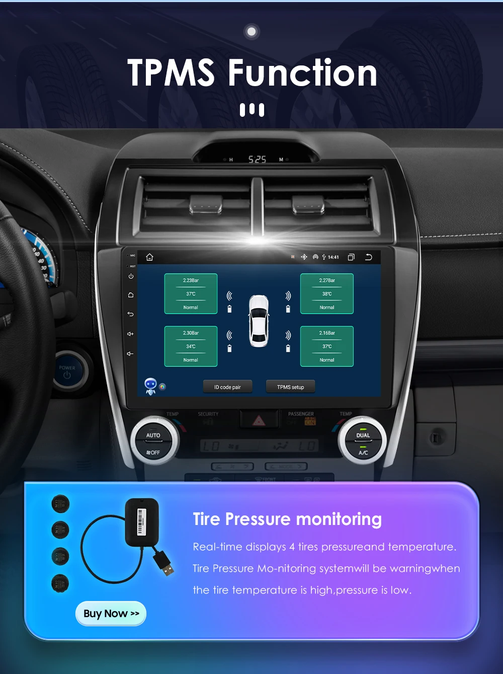 Hizpo 10.1" For TOYOTA Camry 2012 2013 2014 US Version Car Radio Multimedia Player Navigation Wireless CarPlay Android 13 7862