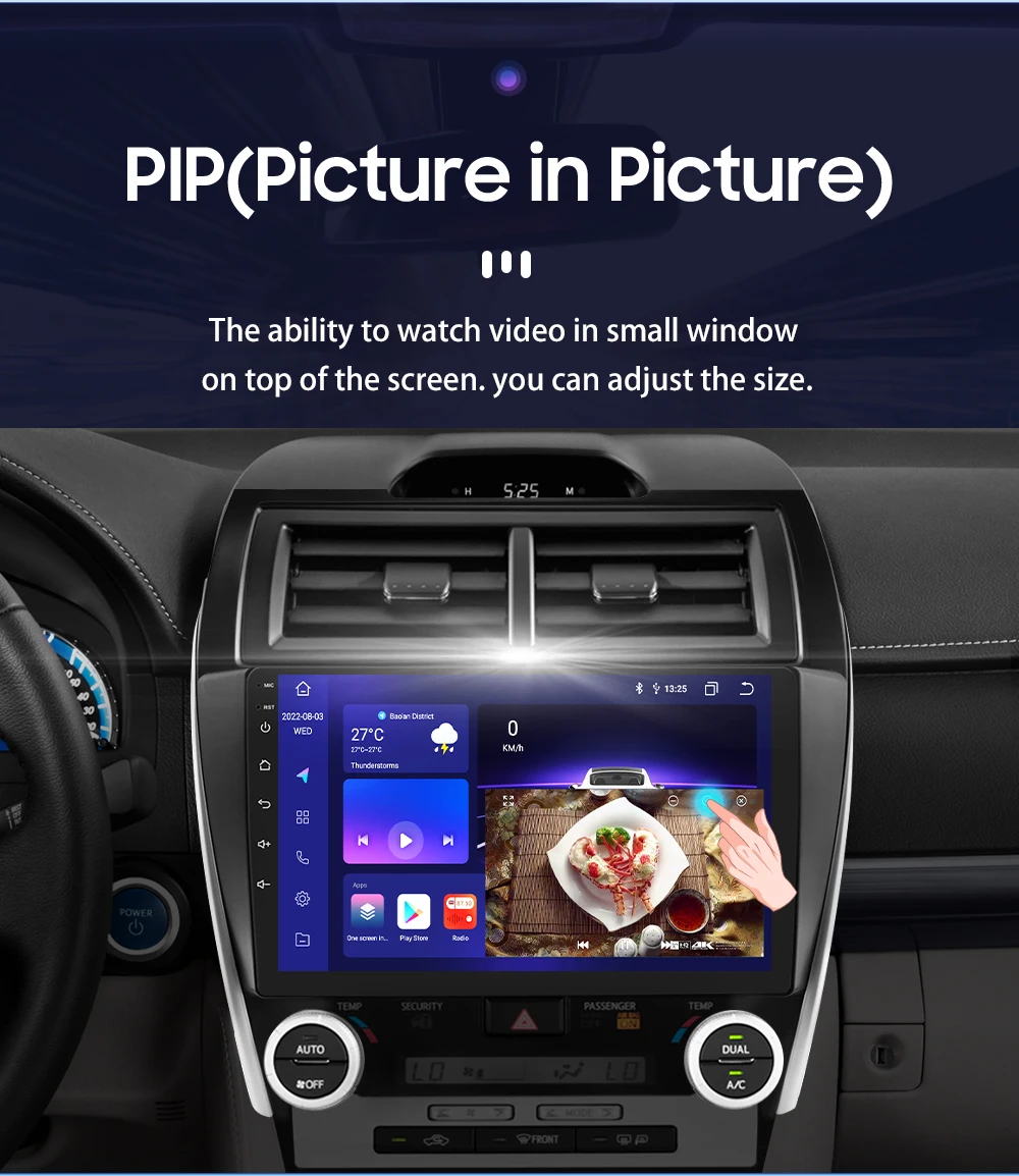 Hizpo 10.1" For TOYOTA Camry 2012 2013 2014 US Version Car Radio Multimedia Player Navigation Wireless CarPlay Android 13 7862