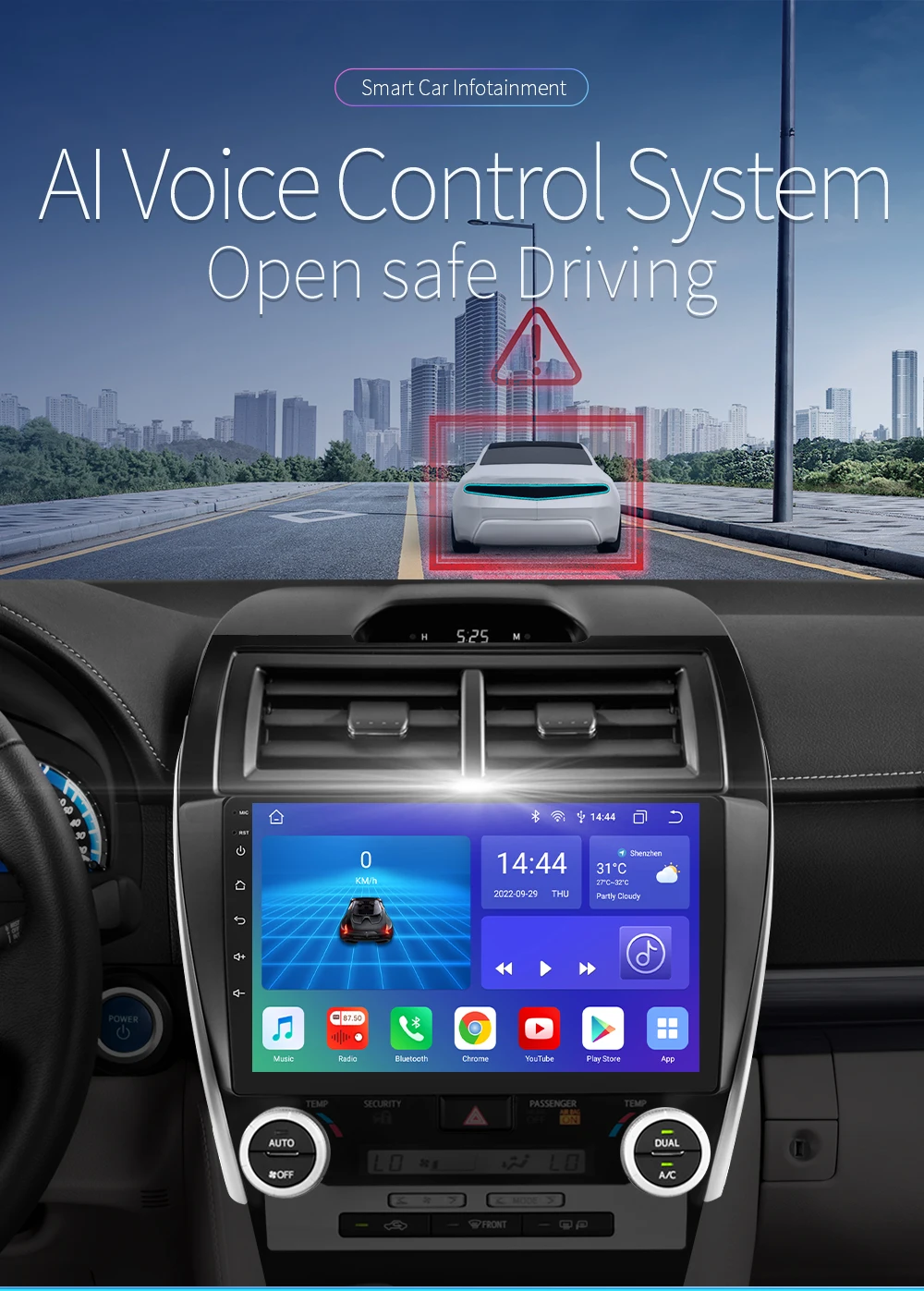 Hizpo 10.1" For TOYOTA Camry 2012 2013 2014 US Version Car Radio Multimedia Player Navigation Wireless CarPlay Android 13 7862