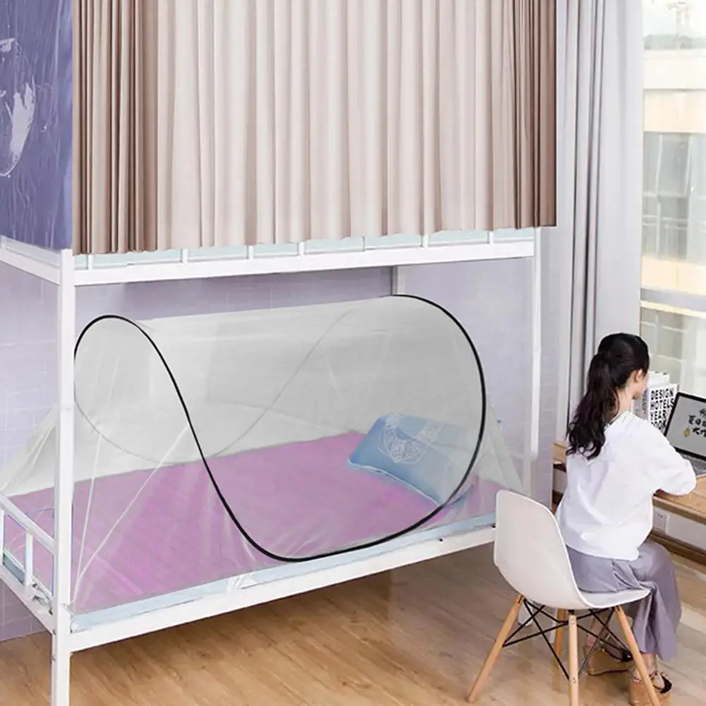 Folding Bed Tent Portable Outdoor Hiking Travel Mosquito Net Tent Indoor Accessories Single Bed Mesh Tent Camping Fly Net Tent