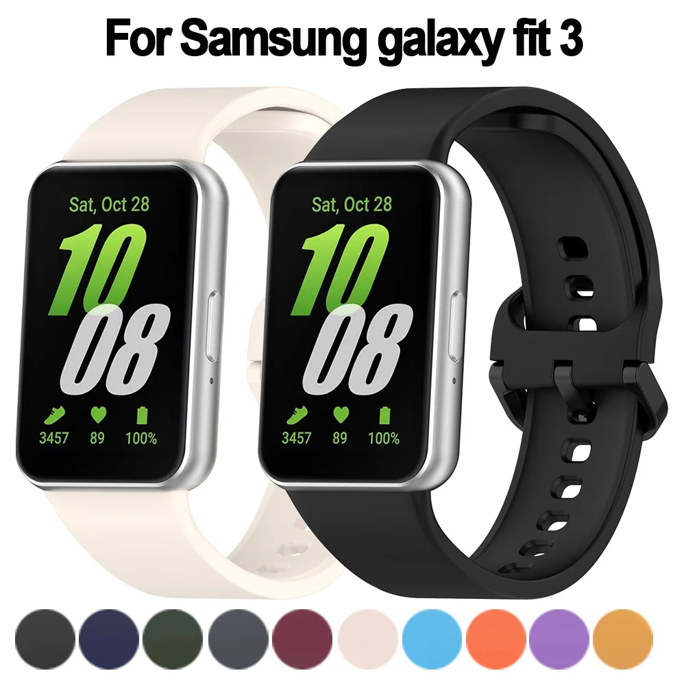 Sport Silicone Strap for Samsung Galaxy Fit 3 Band Smartwatch Rubber Bracelet Correa for Samsung Galaxy Fit3 Strap Accessories