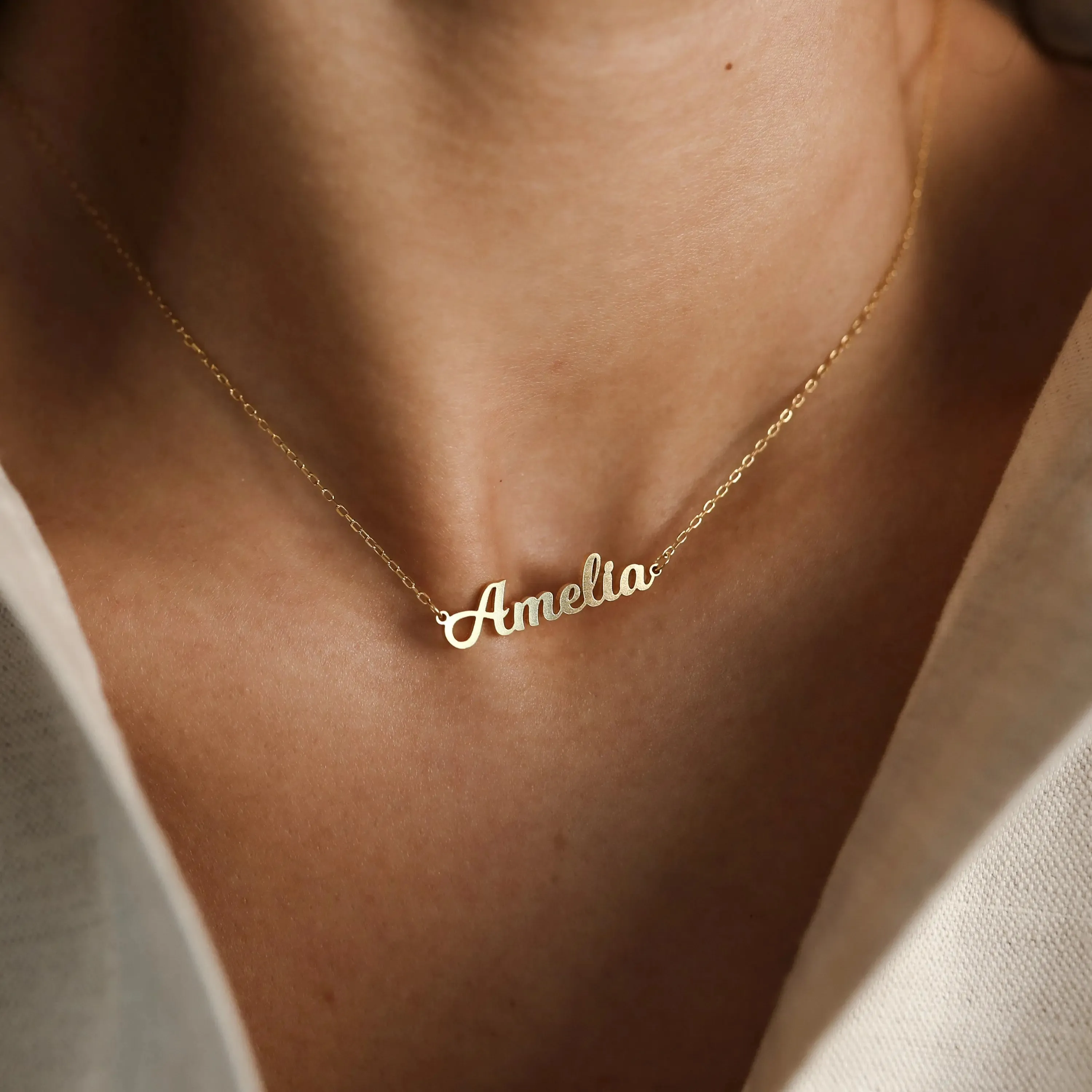 Customized Personalized Necklace Stainless Steel Name Pattern O-Shaped Chain Necklace A Gift For Family Friends And Lover