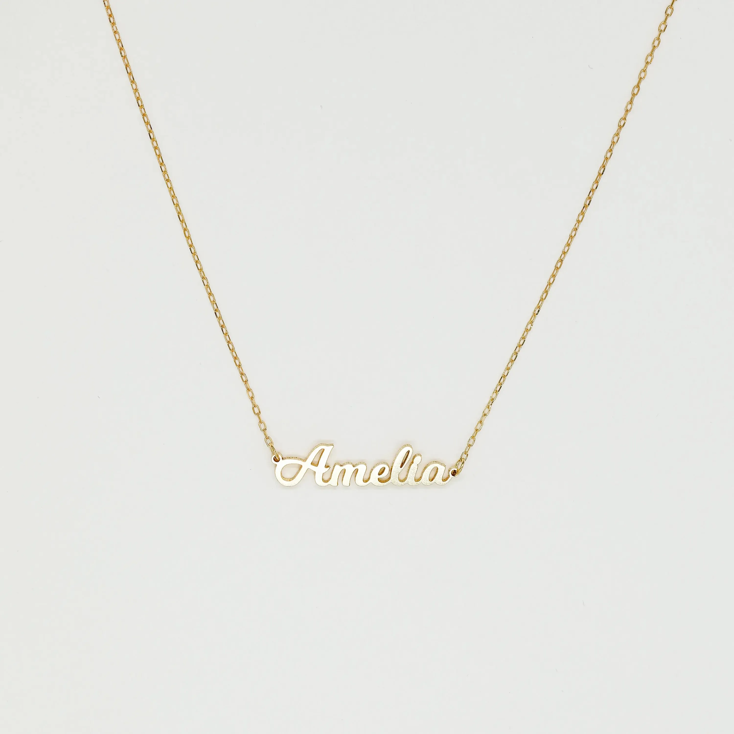 Customized Personalized Necklace Stainless Steel Name Pattern O-Shaped Chain Necklace A Gift For Family Friends And Lover