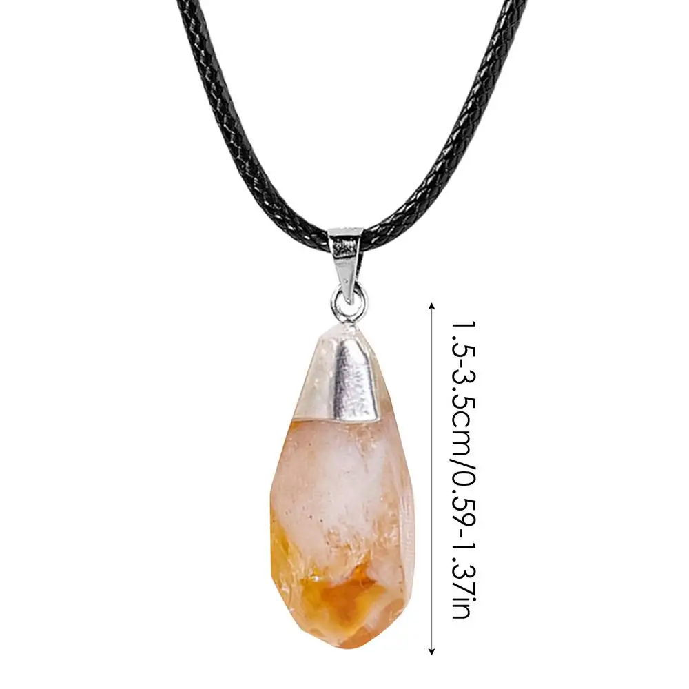 Citrine Pendant Yellow Crystal Stone Pendant Stylish Jewelry Energy Necklaces Valentine's Day Crystal For Her Him