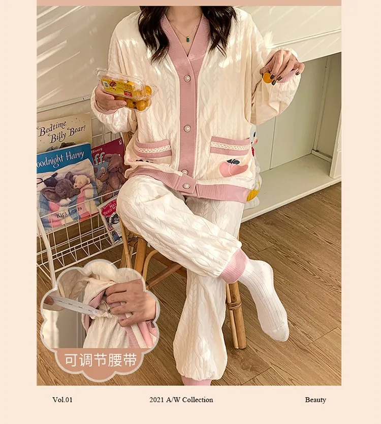 Woman Spring and Autumn Nursing Nursing Cotton Maternity Wear Summer Thin Postpartum Pregnant Women Pajamas Home Clothing Set