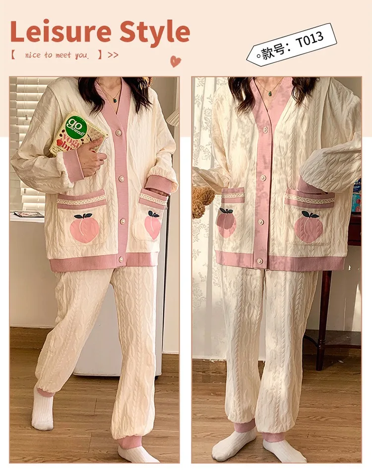 Woman Spring and Autumn Nursing Nursing Cotton Maternity Wear Summer Thin Postpartum Pregnant Women Pajamas Home Clothing Set