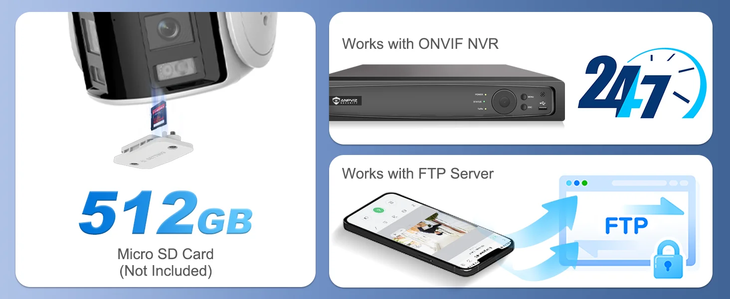 Anpviz 8MP Dual Lens POE Camera Ultra Wide Angel 180° Panoramic Security Camera AI Human Vehicle Detection Audio Warning Alarm