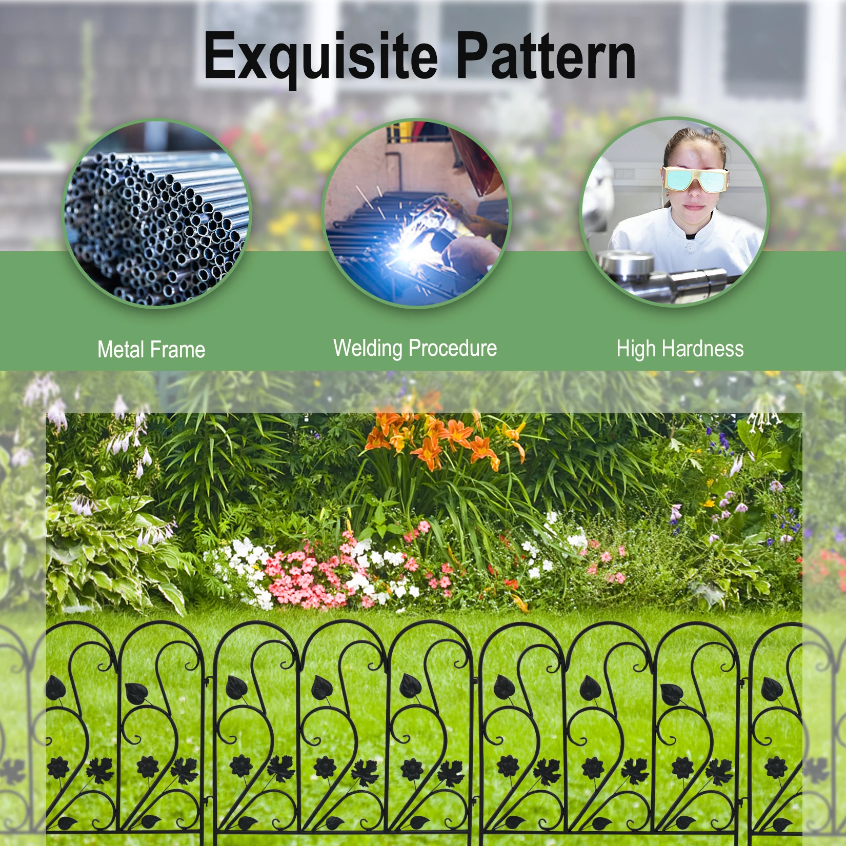 5PCS Decorative Garden Fence Outdoor Garden Balcony Patio Lawn Landscape Fences