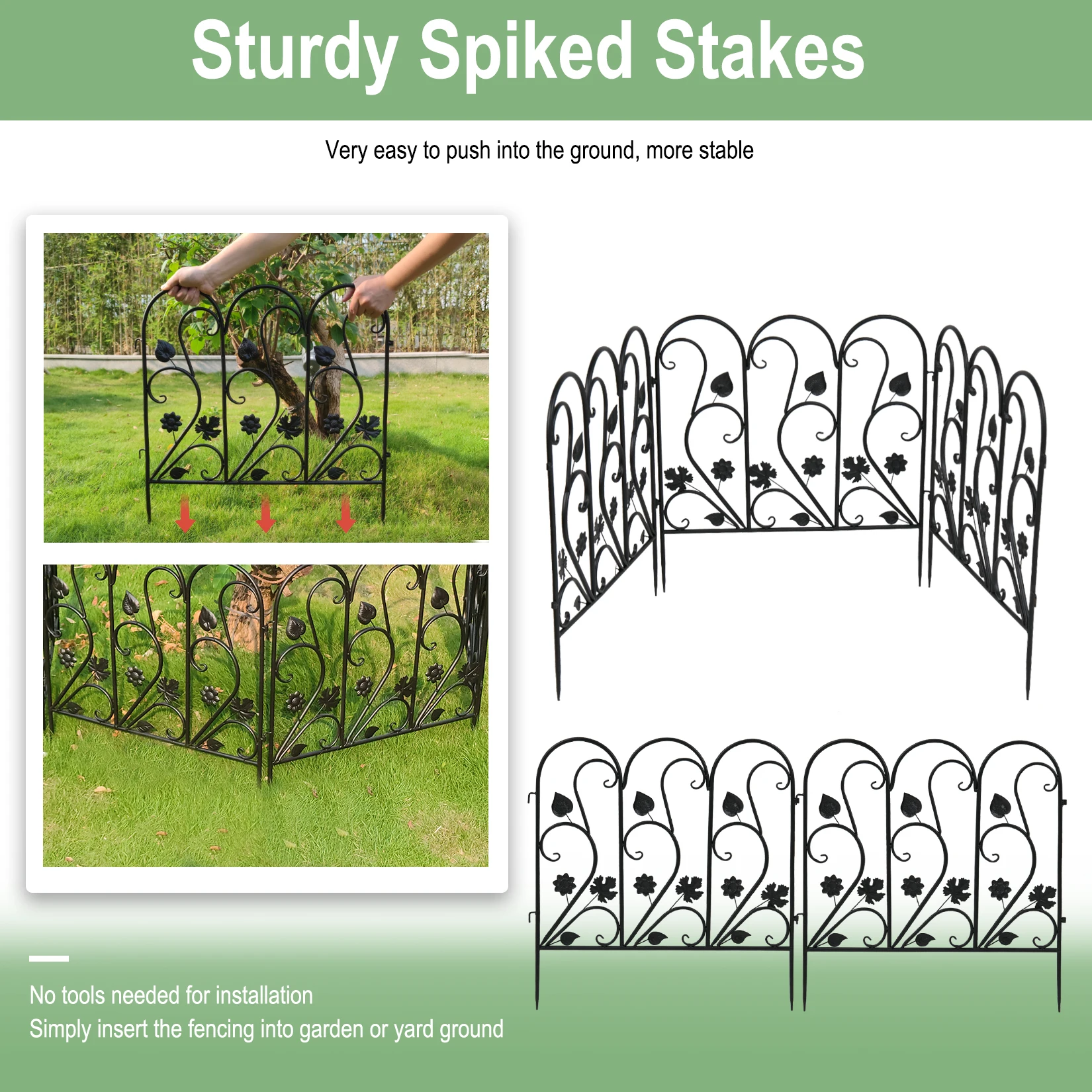 5PCS Decorative Garden Fence Outdoor Garden Balcony Patio Lawn Landscape Fences