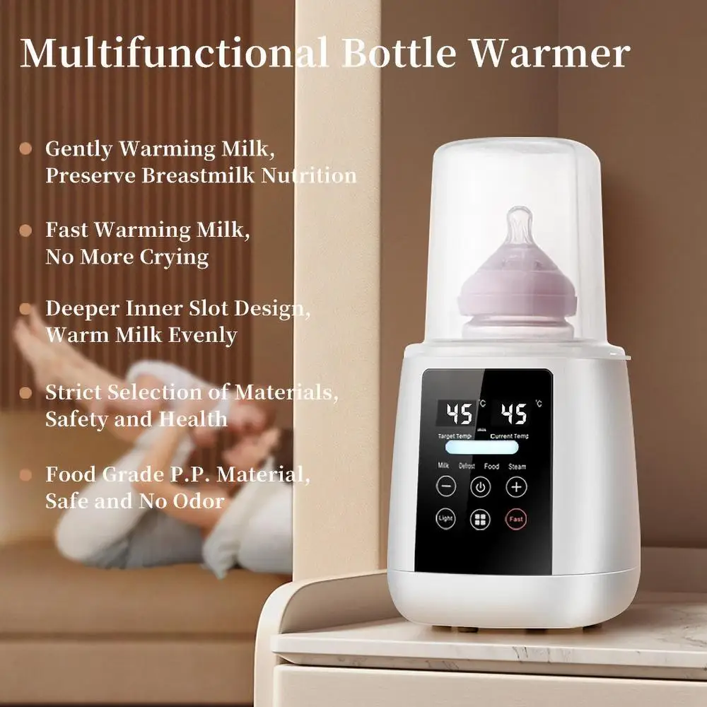 Baby Bottle Warmer Baby Milk Warmer Automatic Shutdown Breastmilk Heater Baby Food Heater Safe & Fast Feeding Bottle Warmer For