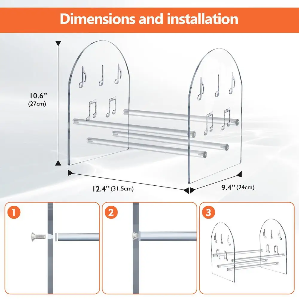Vinyl Record Holder Desktop Books Shelves Acrylic Display Shelf For Records Multi-function Organizer Storage Rack