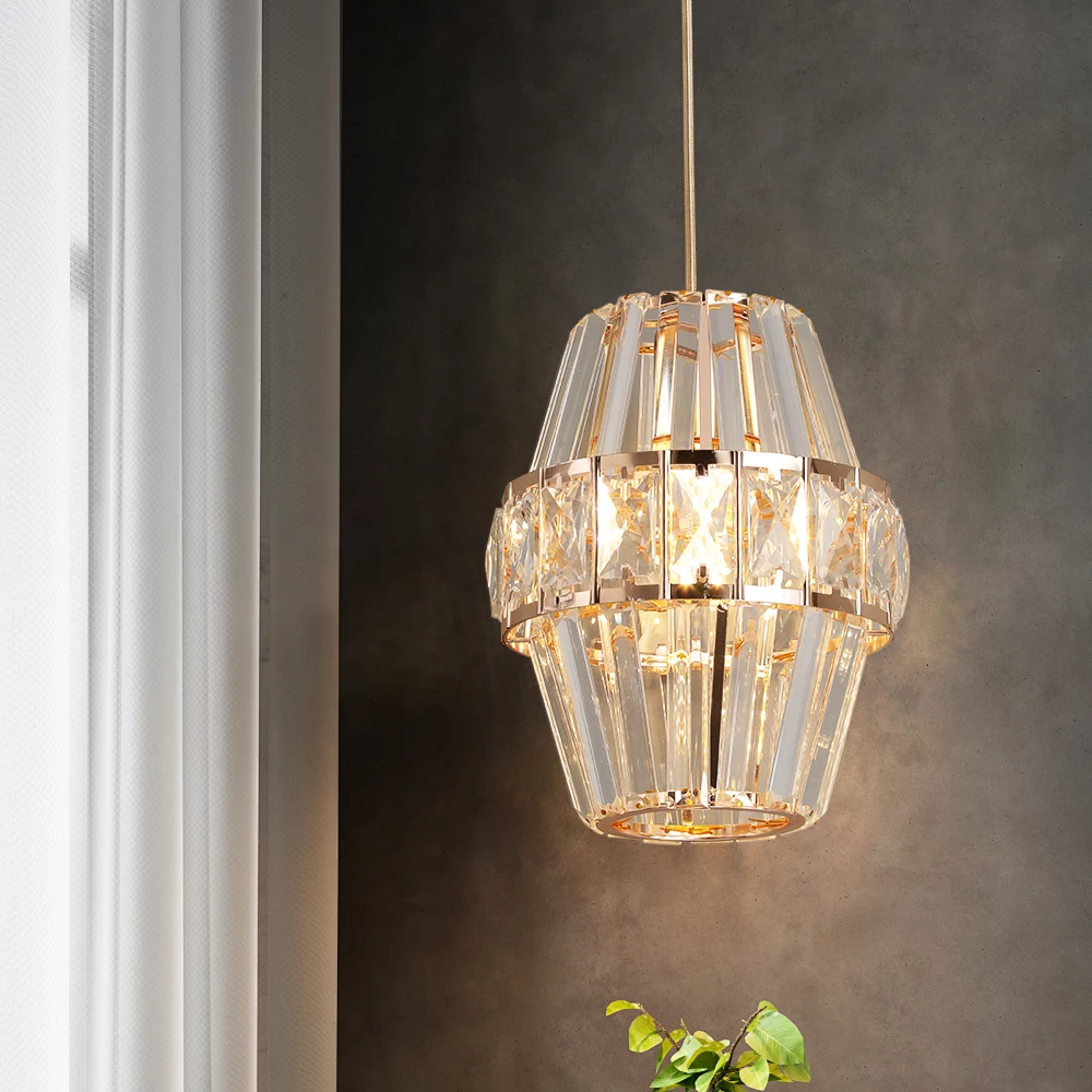 Crystal Chandelier Retro Pendant Light E26 Bulb Ceiling Lamp Living Dining Rpom Lustre Fixture Hanging Light Vintage Home Decor