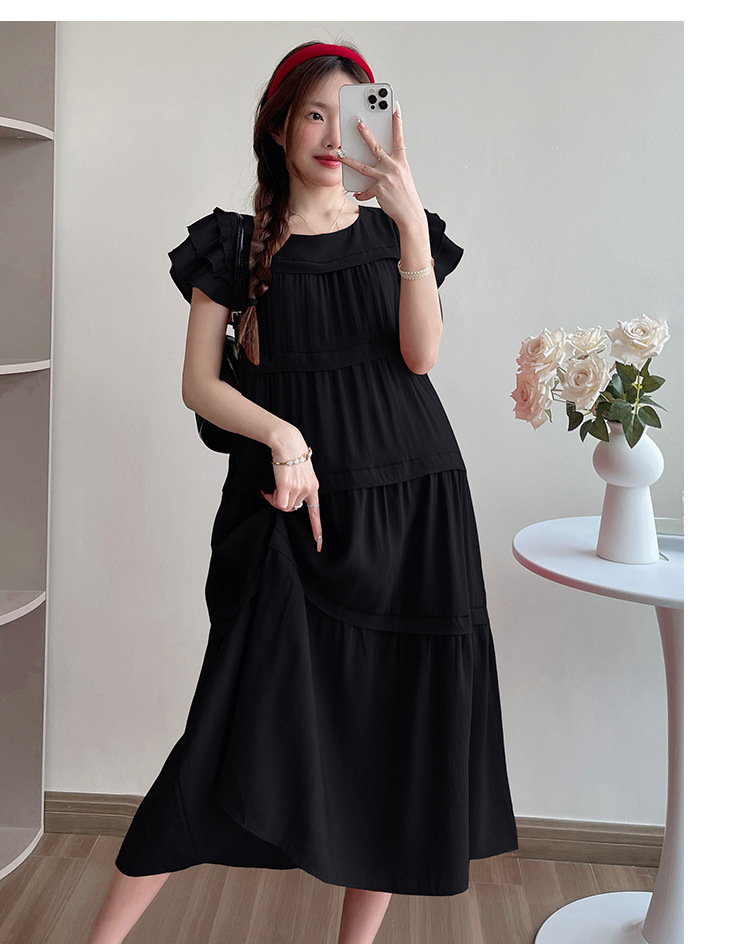 Maternity French Style Sweetheart Cake Dress For Summer New Fresh Fairy Pregnancy Clothes V-Neck Knee-Length Pregnant Dress