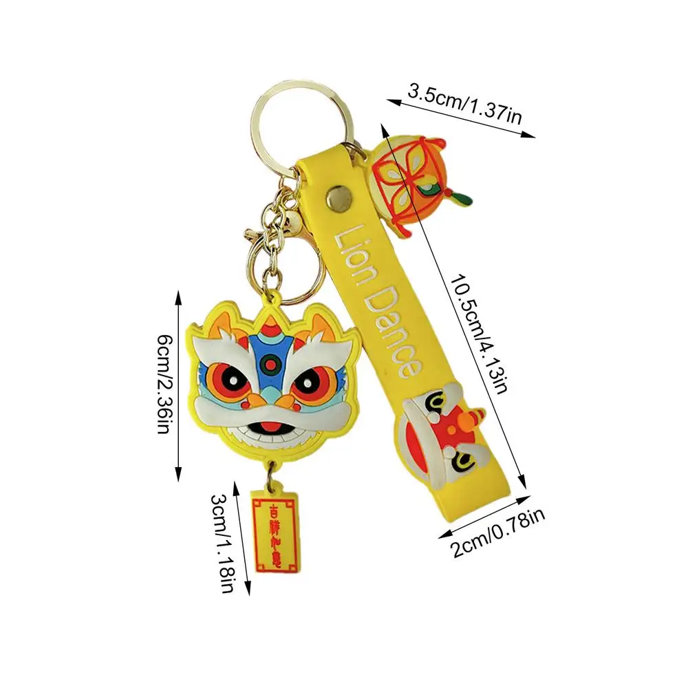 Chinese Animal Keychain Chinese Dance Lions Keyring Charm For New Year Bag Pendant Charm Decorative Car Decor Key Chain Pendant