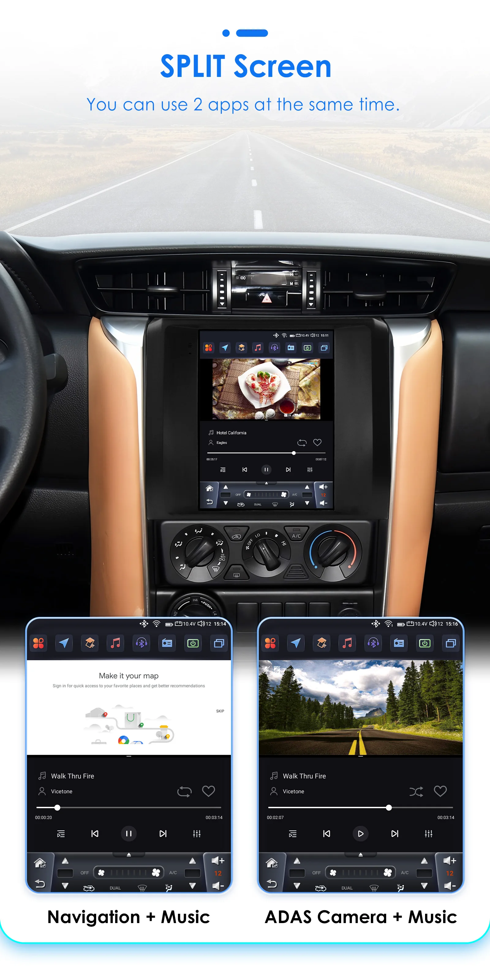 Hizpo For Tesla Style Car Radio For Toyota Fortuner HILUX Revo 2016 - 2022 Wireless CarPlay Android Auto No 2 din 2din DVD RDS